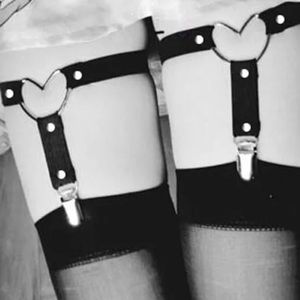 Heart garter strap harness thigh high bondage rave